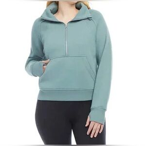 NWT Cozy Danskin Half-Zip Ribbed Detail Crew 1/2 Zip Pullover